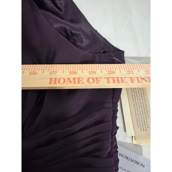 Eliza J New York Purple Beaded Halter Neck Chiffon Gown Women 16W - Picture 8 of 13